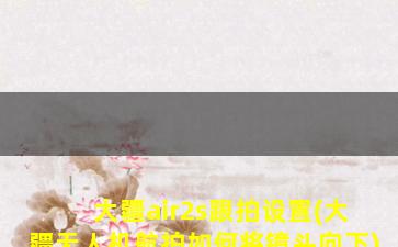 大疆air2s跟拍设置(大疆无人机航拍如何将镜头向下)
