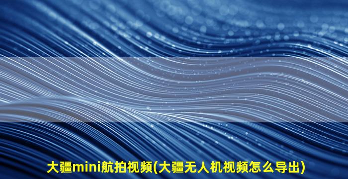 大疆mini航拍视频(大疆无人机视频怎么导出)